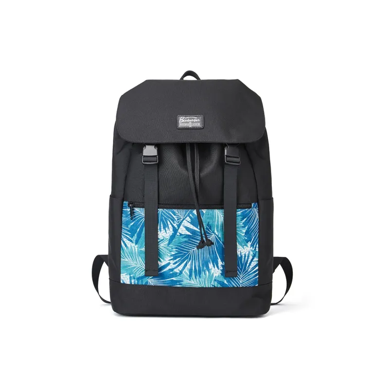 BOSTANTEN Fabric Backpack Unisex Gray/White/Black/Blue-7