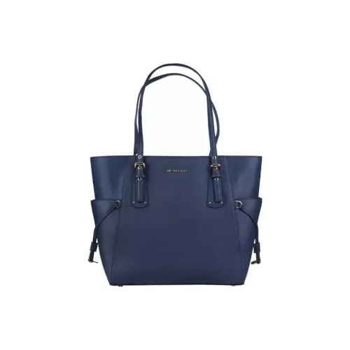 MICHAEL KORS Voyager Cow Leather the Gelb Bag, Shopping Bag, One Shoulder Handbag Tubas Women's Marine Blue