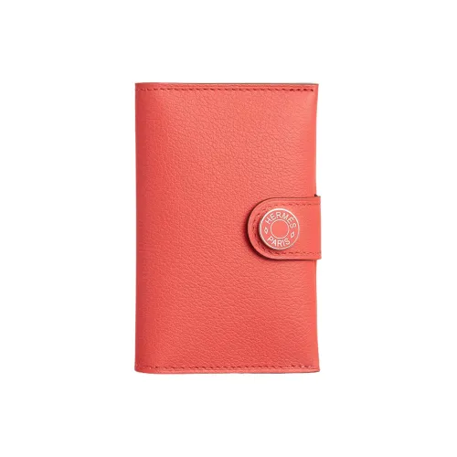 HERMES Card Holders Peach Pink