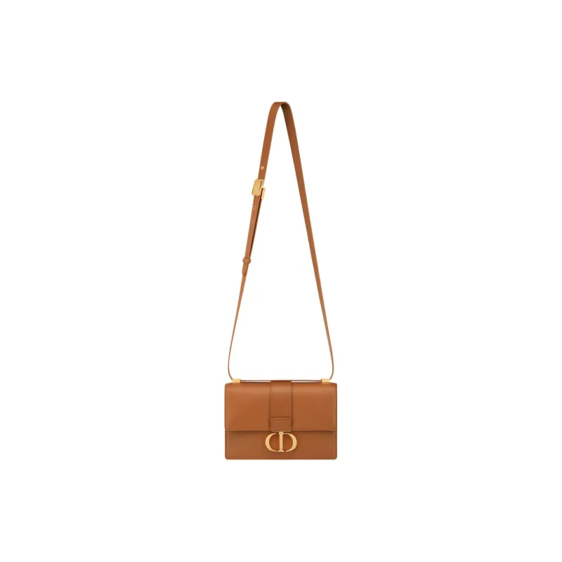 DIOR 30 Montaigne Calfskin Monsta Bag Box Bag Handbag Shoulder Bag Crossbody Bag Small Size Women's Gold-1