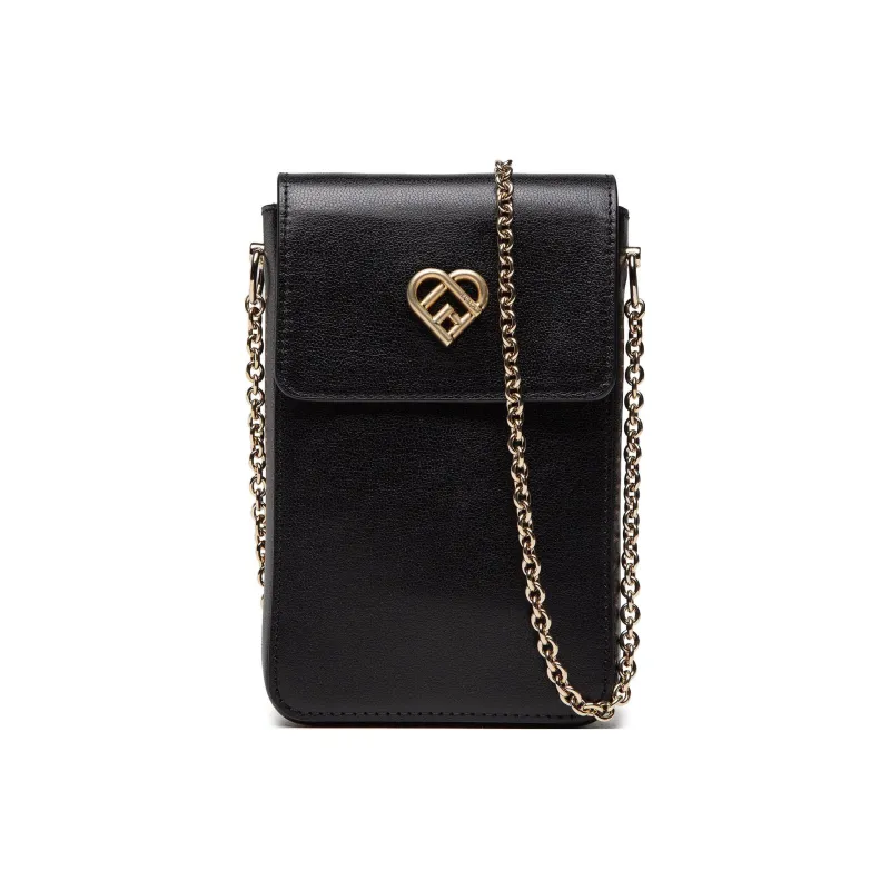 Furla Leather Cell Phone Pouch Shoulder Bag Crossbody Bag Women's Black-0