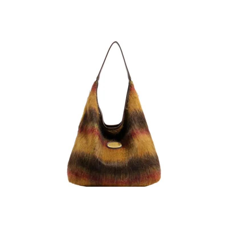 NOMK PU Tote Bag, Shopping Bag, Shoulder Bag Women's Caramel/Gray Plaid/Brown Plaid/Blue Plaid-0