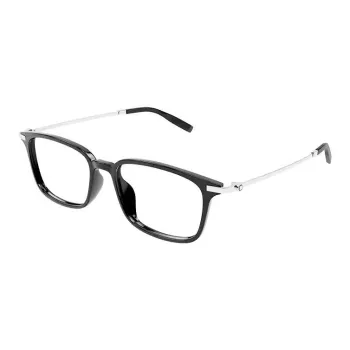 MONTBLANC Plate Frame Titanium Alloy Rectangular Eyeglass Frames Men's Silver