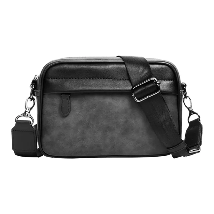 ALNI BITTON PU Bonded Synthetic Leather Crossbody Bag Regular Men's Black Checkerboard/Black/Gray/Green-8