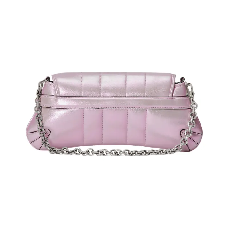 GUCCI HORSEBIT CHAIN Leather Shoulder Bag Handheld Shoulder Bag Women's Iridescent Pink-6