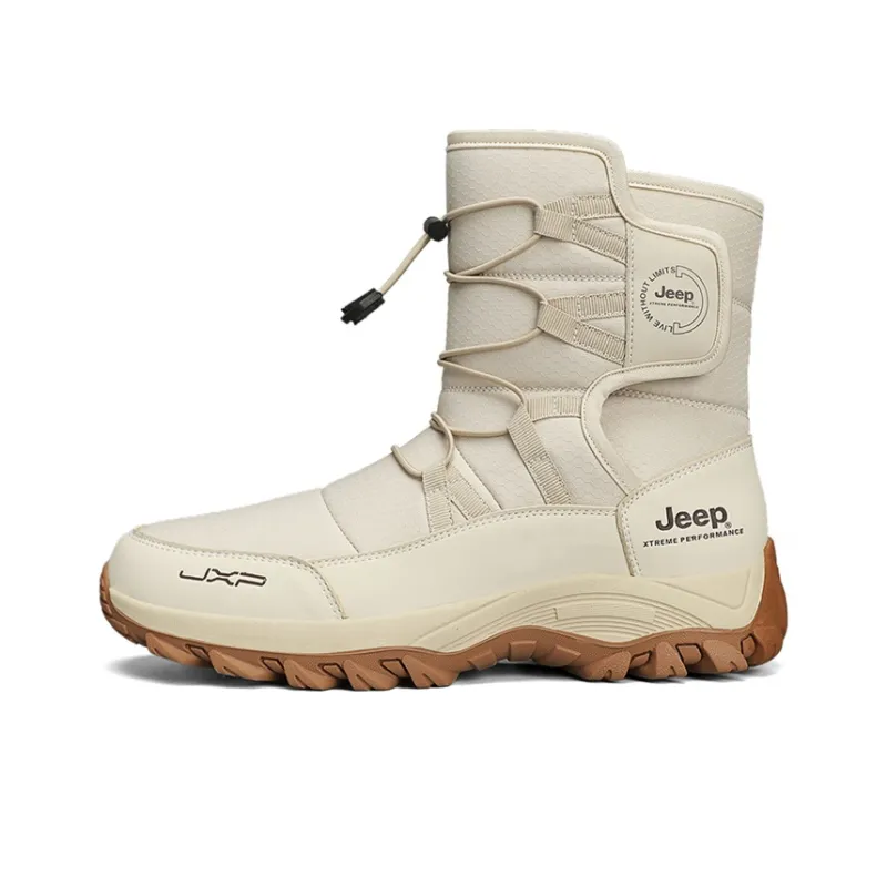 Jeep Knee High Outdoor Boots Unisex Beige-0