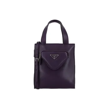 PRADA Calfskin Shoulder Bag Crossbody Bag Handbag Purple