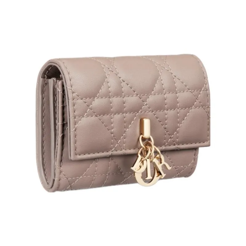 DIOR Sheepskin Wallet Extra Small Women's Taupe-1