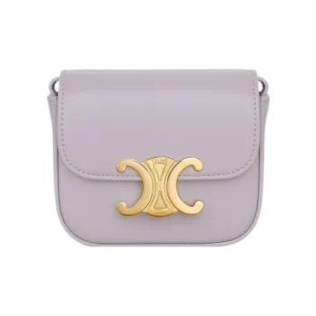 CELINE Triomphe Calfskin Shoulder Bag Crossbody Bag Mini Women's Light Lilac