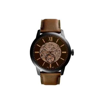 FOSSIL Wrist Watch Automatic Mechanical Movement Leather Strap Black Dial Men's Watches
