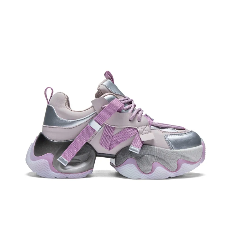 Kappa Breathable Lightweight Low Top Chunky Sneakers Women's Purple-1