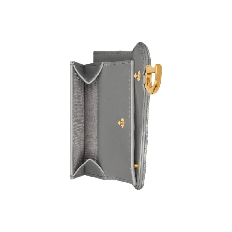 DIOR Saddle Oblique Jacquard Fabric Wallet Regular Women's Dio Gray-3