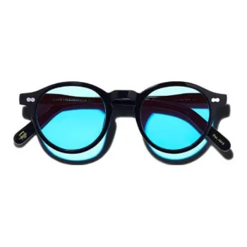 MOSCOT Acetate Round Sunglasses Men's Dark Blue