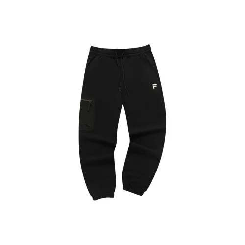 FILA FUSION French Grosgrain Knitted Sweatpants Men Jet Black