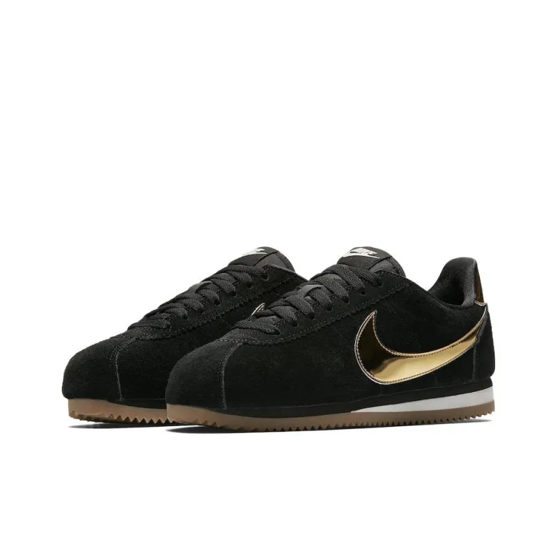 Nike Classic Cortez Black Metallic Gold Gum Women's-2