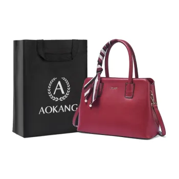 AOKANG Cow Leather Mom Bag, Wedding Bag, Tote Bag, Shopping Bag, Handbag Women's Red/Black/White