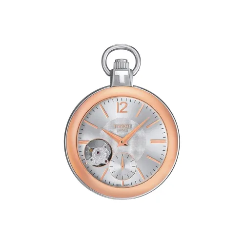 TISSOT Mechanical Movement-Manual Mechanical Movement Stainless Steel Pocket Watches 49*49mm Men's Watches Silver