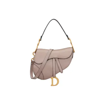DIOR Saddle Grained Calfskin Saddle Bag, Shoulder Bag, Crossbody Bag, Handbag Women's Warm Taupe