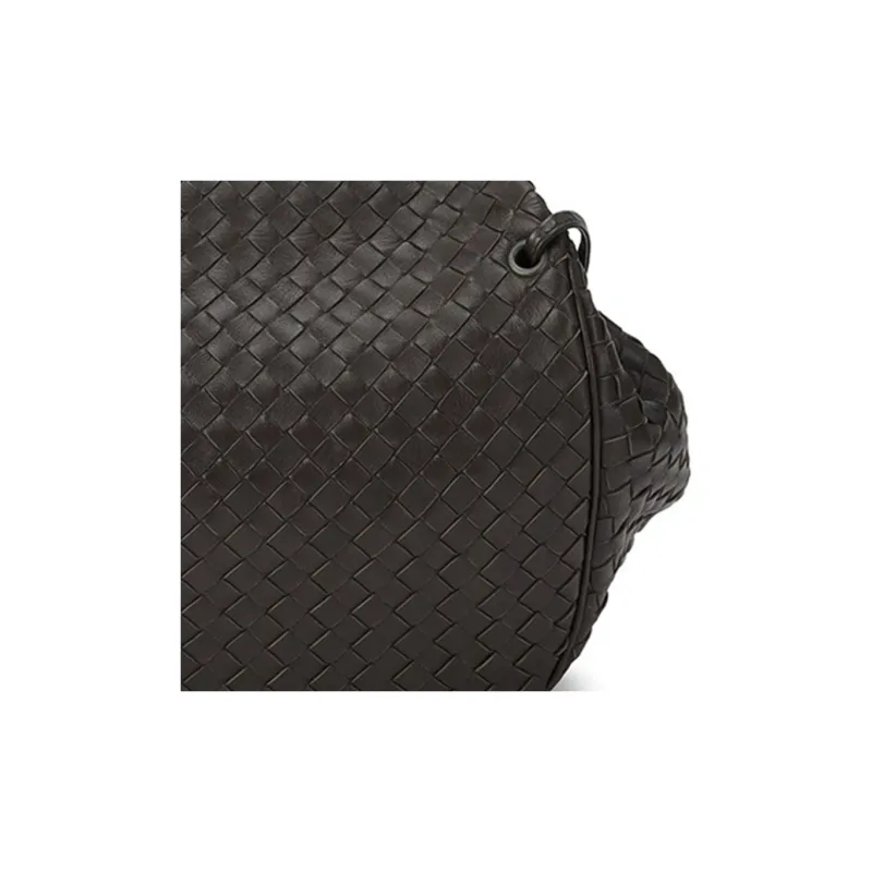 Bottega Veneta Lambskin Shoulder Bag Women's Dark Brown-4