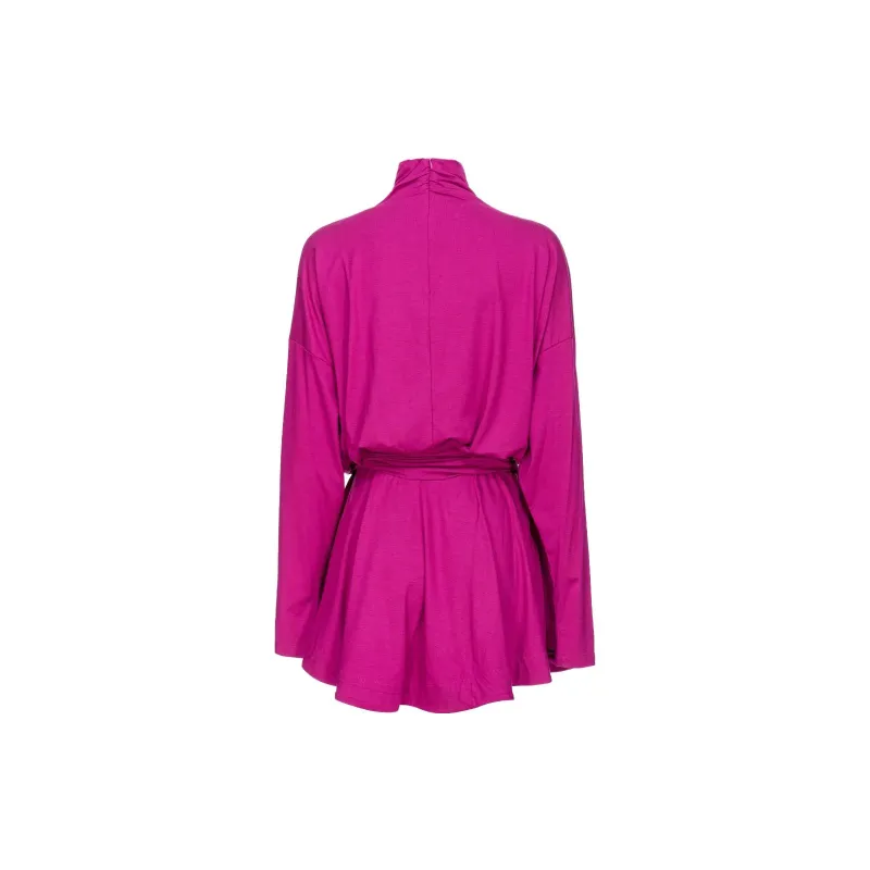 PINKO Mini Abito Dolcevita Jersey Fluido Long Sleeved Dress Women's Purple-1