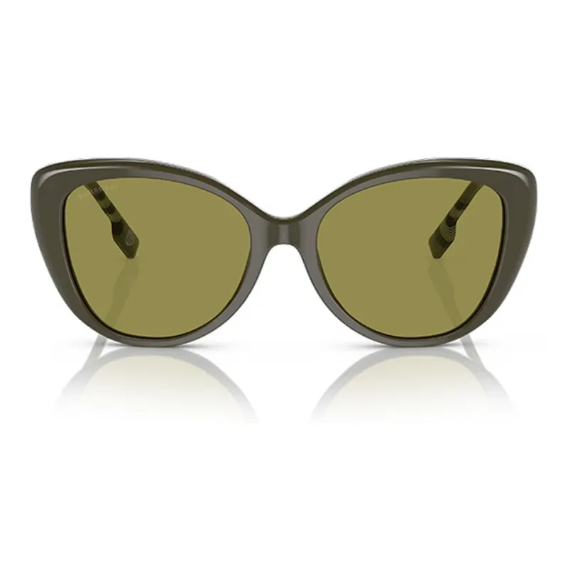 Burberry Plate Frame Cat Eye Sunglasses Women's Green-1