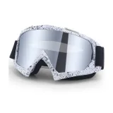 White Frame with Black Dot Design+Silver Lens