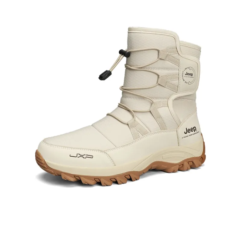 Jeep Knee High Outdoor Boots Unisex Beige-2