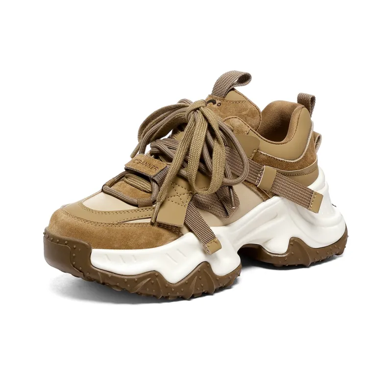 C°BANNER Low Top Chunky Sneakers Women's Camel-1