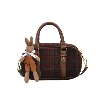 NOMK PU Woolen Handbag, Shoulder Bag Regular Women's Red/Green/Black/Brown