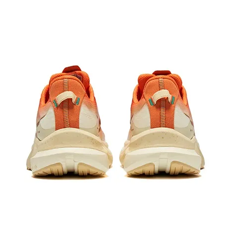Saucony Tempus Cushioning Lightweight Low Top Running Shoes Unisex White Orange-3