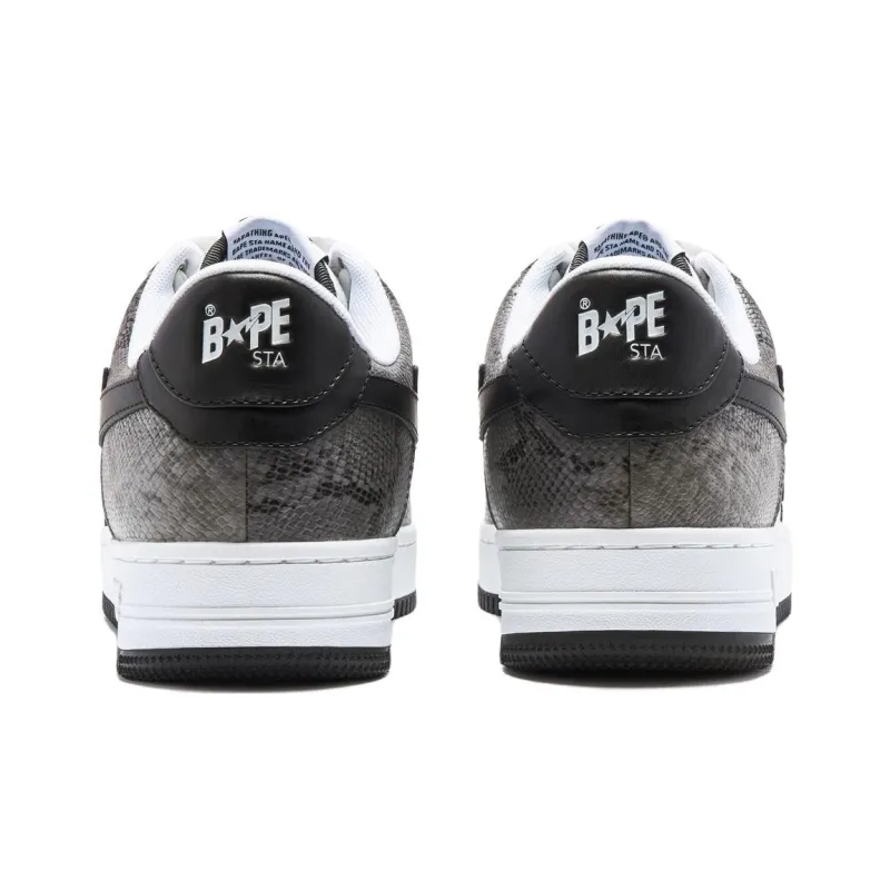 A BATHING APE STA Wear Resistant Low Top Skateboard Shoes Women's Black White-4
