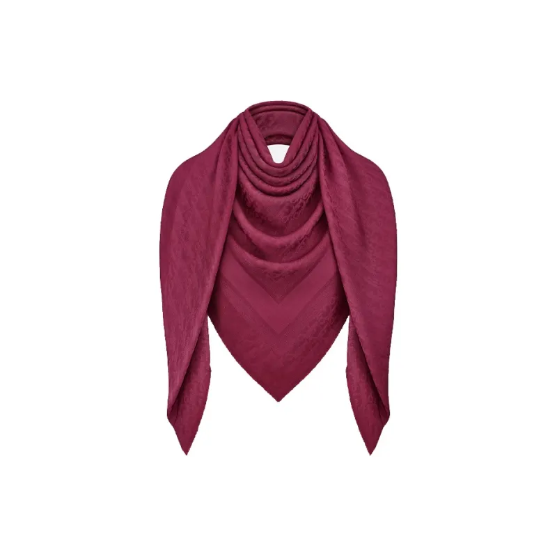 DIOR Silk Scarves Women's Burgundy-1