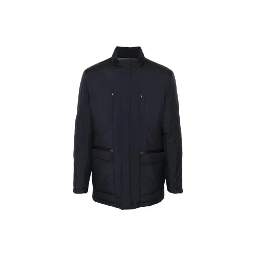 CORNELIANI Logo-engraved Concealed-fastening Jacket