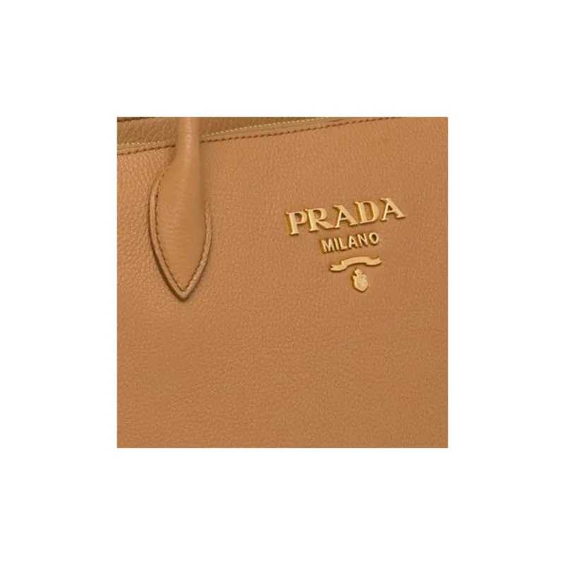 PRADA Genuine Leather Shoulder Bag Crossbody Bag Handbag Women's Brown-3