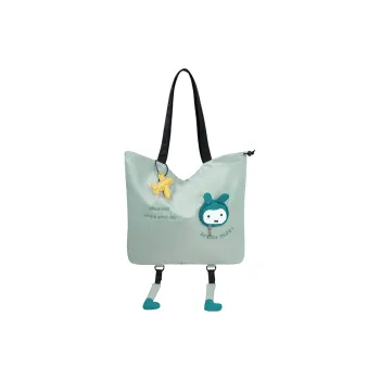 Miffy Nylon Fabric Tote Bag Shopping Bag Handbag Shoulder Bag Women's Light Green/White
