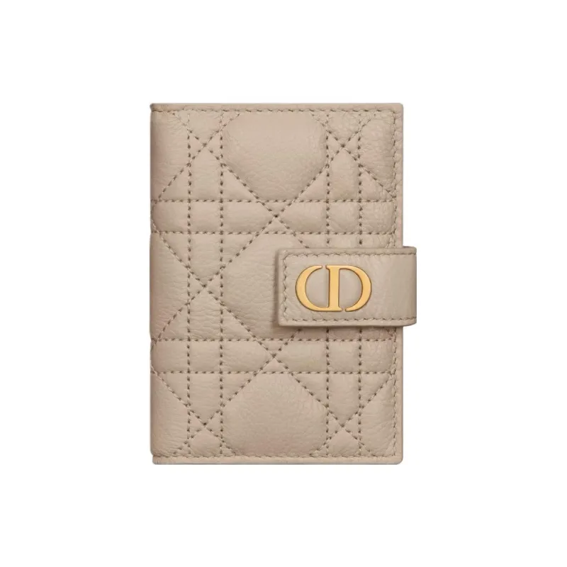 DIOR Caro Soft Cow Leather Card Holder Women's Sandy Umber-0