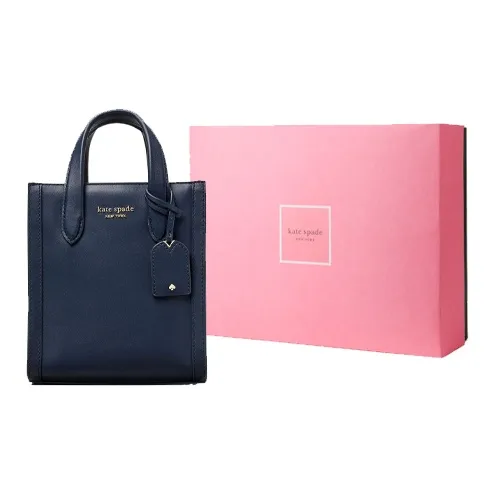 Kate Spade Manhattan Smooth Leather Tote Bag Shopping Bag Handbag Shoulder Bag Mini Women's Marine Blue-5