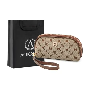 AOKANG Fabric Cell Phone Pouch, Makeup Bag, Handheld Tote, Clutch Women's Ebony/Classic Black/Elegant White