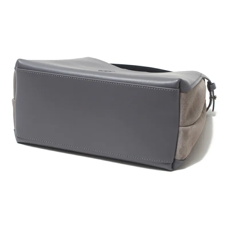 Furla Primula Leather Hobo Bag Shoulder Bag Crossbody Handbag Small Size Women's Cool Gray & Brown-4