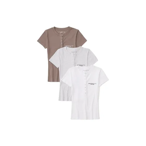 Abercrombie＆Fitch T-Shirts Women's 3 Pack Brown+Gray+White