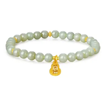 Emerald Dynasty Hetian Jade Bracelets Pale Greenish White Jade Women's
