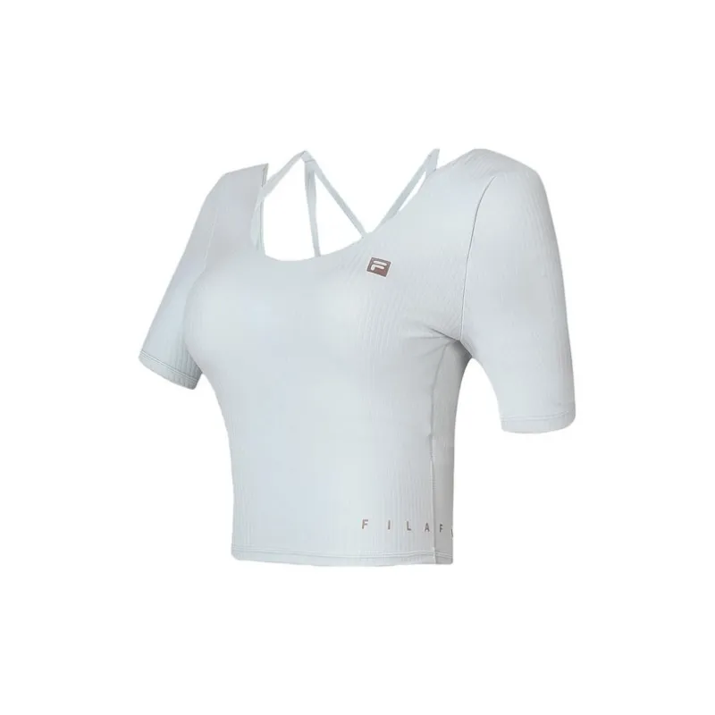FILA Regular T Shirt Women's Bean Gray Blue-1