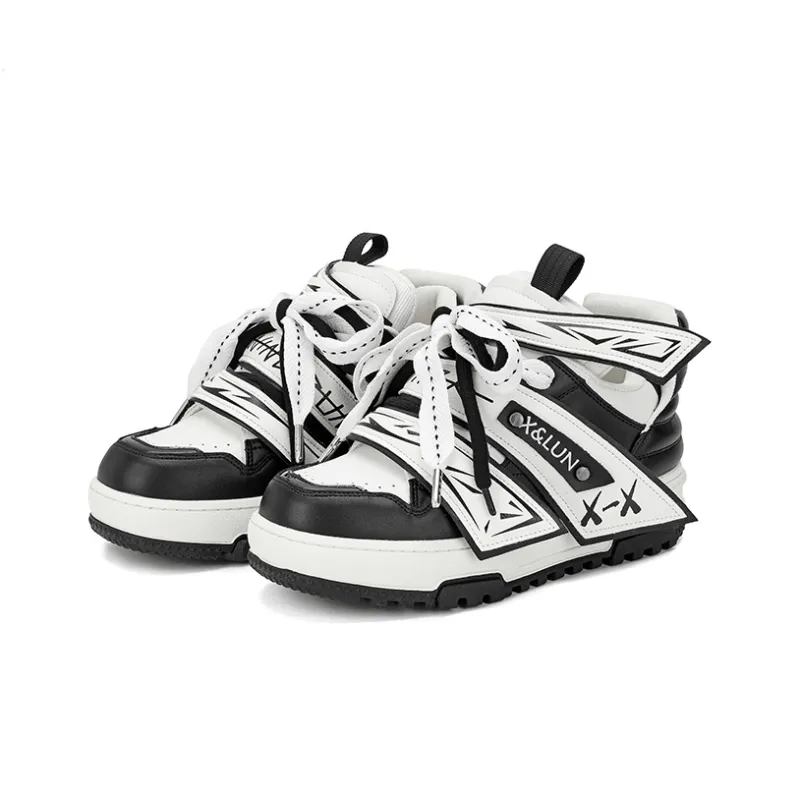 X·LUN Anti Slip Wear Resistant Mid Top Skateboard Shoes-3