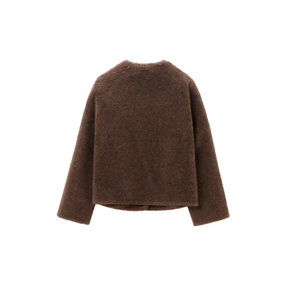 OVV Coats Women's Dark Brown Solid Color B3-1