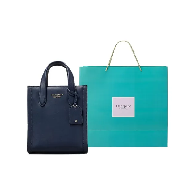 Kate Spade Manhattan Smooth Leather Tote Bag Shopping Bag Handbag Shoulder Bag Mini Women's Marine Blue-7