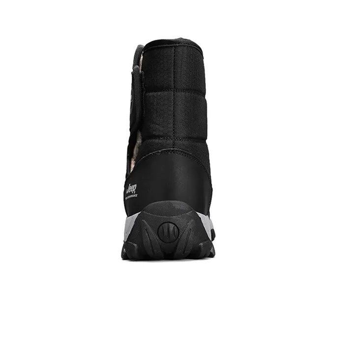 Jeep Warm Wear Resistant Height Increasing Crew Outdoor Boots Men's Black-5