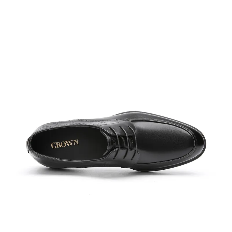 CROWN Dress Shoes Men Low Top Black-2