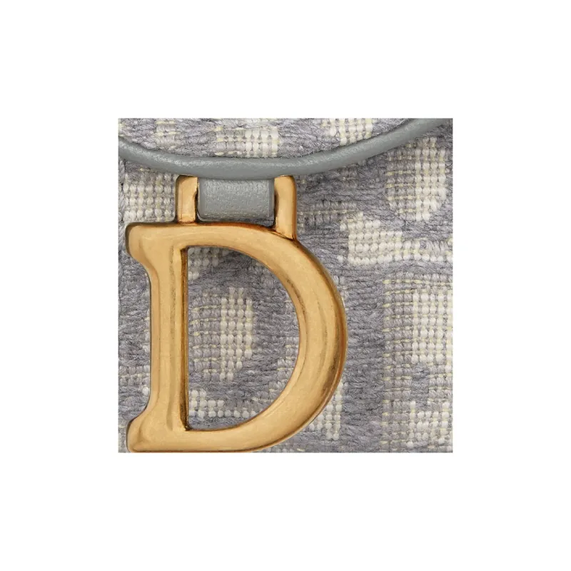 DIOR Saddle Oblique Jacquard Fabric Wallet Regular Women's Dio Gray-5