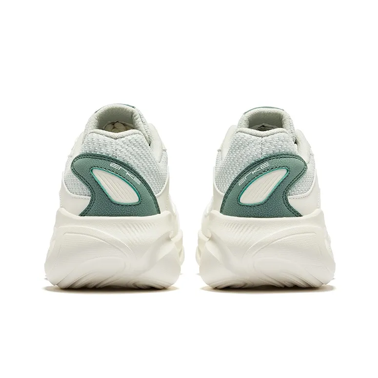 Erke Brocade Splendid Anti Slip Wear Resistant Low Top Casual Shoes Men's Light Gray Green Microcrystal White-3