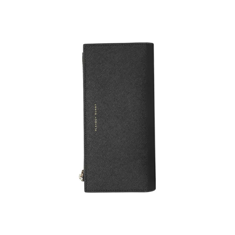 Playboy Cow Leather Card Holder, Wallet Tubas Women's Black/Ecru-6